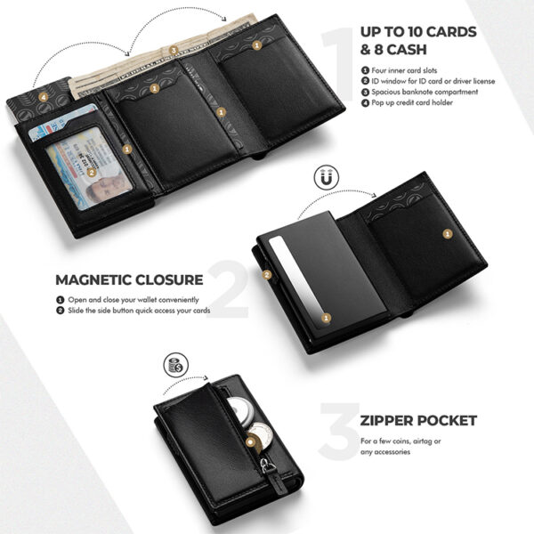 Pecan Brown : Card Holder Wallet + icard Tracker - iphone | ipad - Image 2