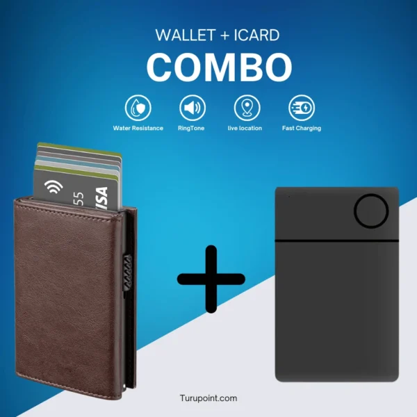 Pecan Brown : Card Holder Wallet + icard Tracker - iphone | ipad