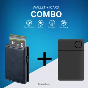 Navy Blue : Card Holder Wallet + icard Tracker - iphone | ipad
