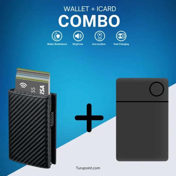 Carbon Fiber : Card Holder Wallet + icard Tracker - iphone | ipad