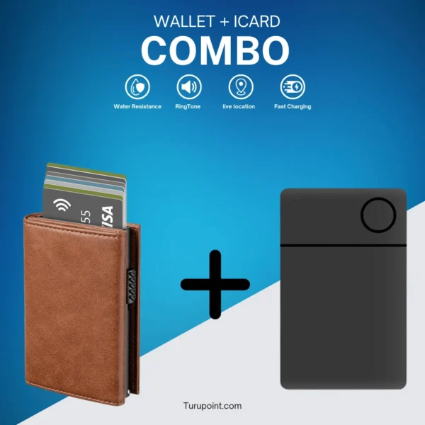 Caramel Brown : Card Holder Wallet + icard Tracker - iphone | ipad