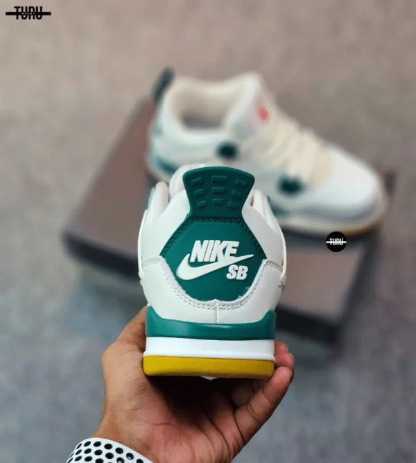 SB x Air Jordan 4 Retro Sail White Pine Green - Image 3
