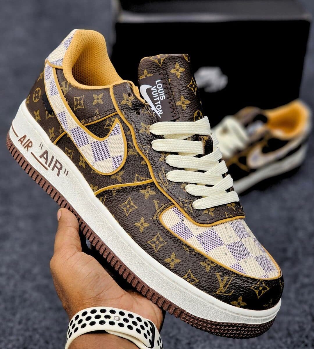LV-AF1 Low Monogram Brown Damier